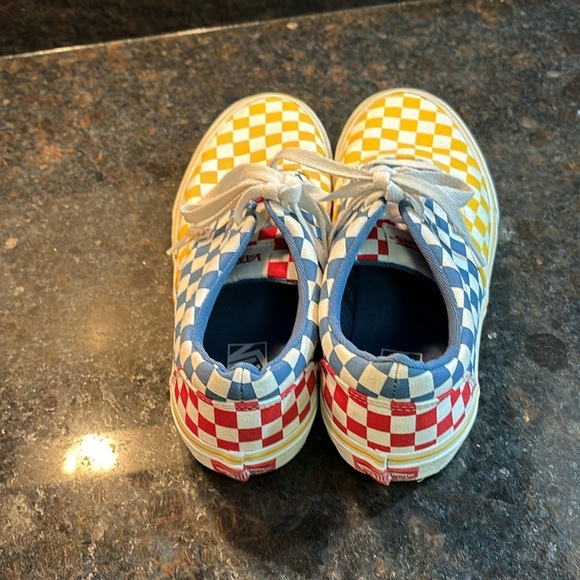 Vans Kids Sneakers Blue and Yellow Checkered - Picture 4 of 7